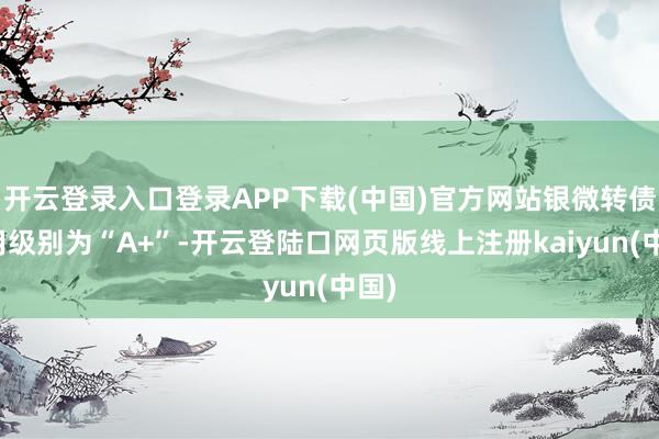 开云登录入口登录APP下载(中国)官方网站银微转债信用级别为“A+”-开云登陆口网页版线上注册kaiyun(中国)